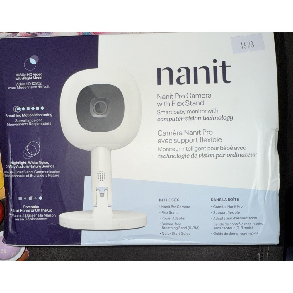 N322NW Nanit Pro Smart Baby Monitor & Flex Stand - 1080p With Night Mode